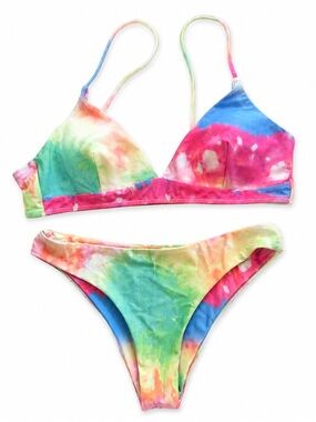 Tie-Dye Triangle Bikini Set - Multicolor